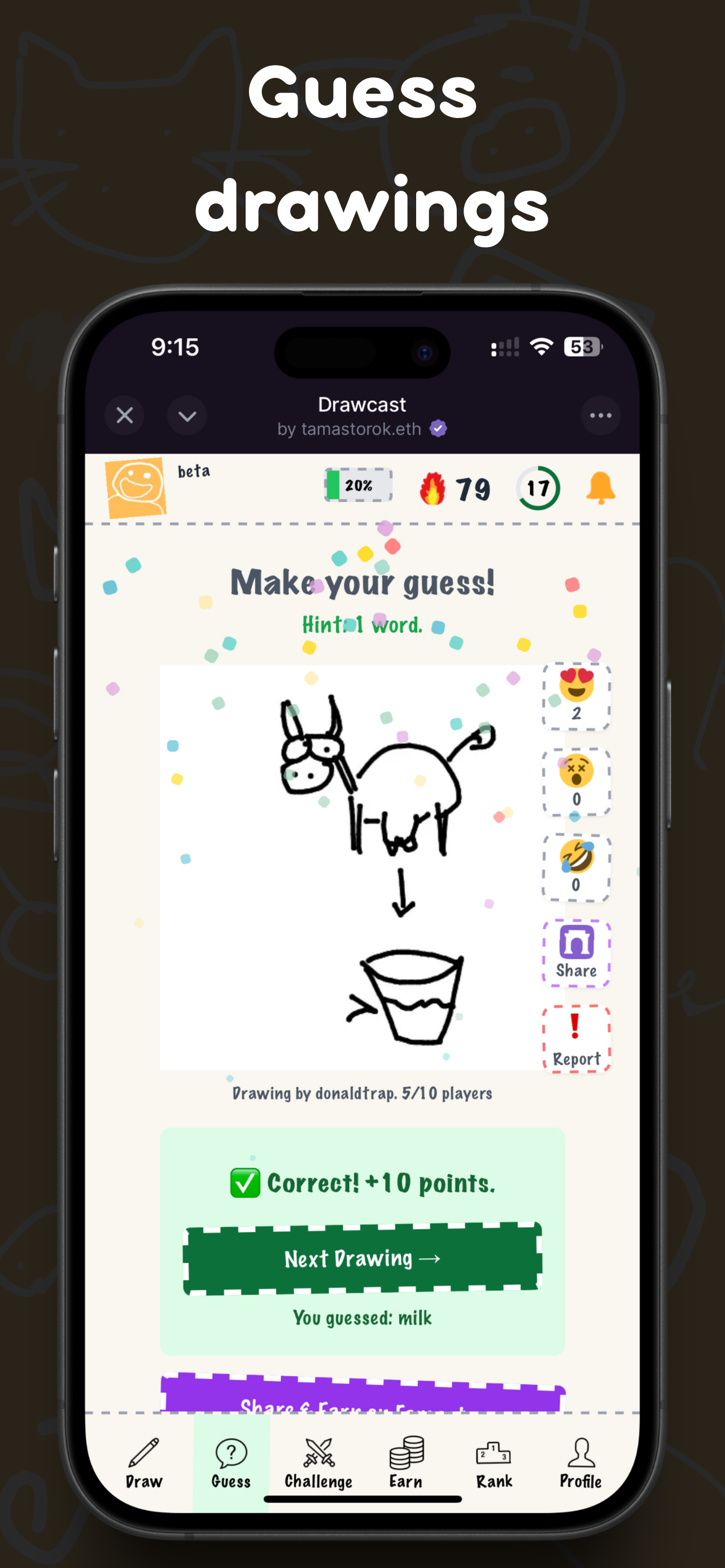 Drawcast - Fun Drawing Game - Farcaster Mini Apps screenshot