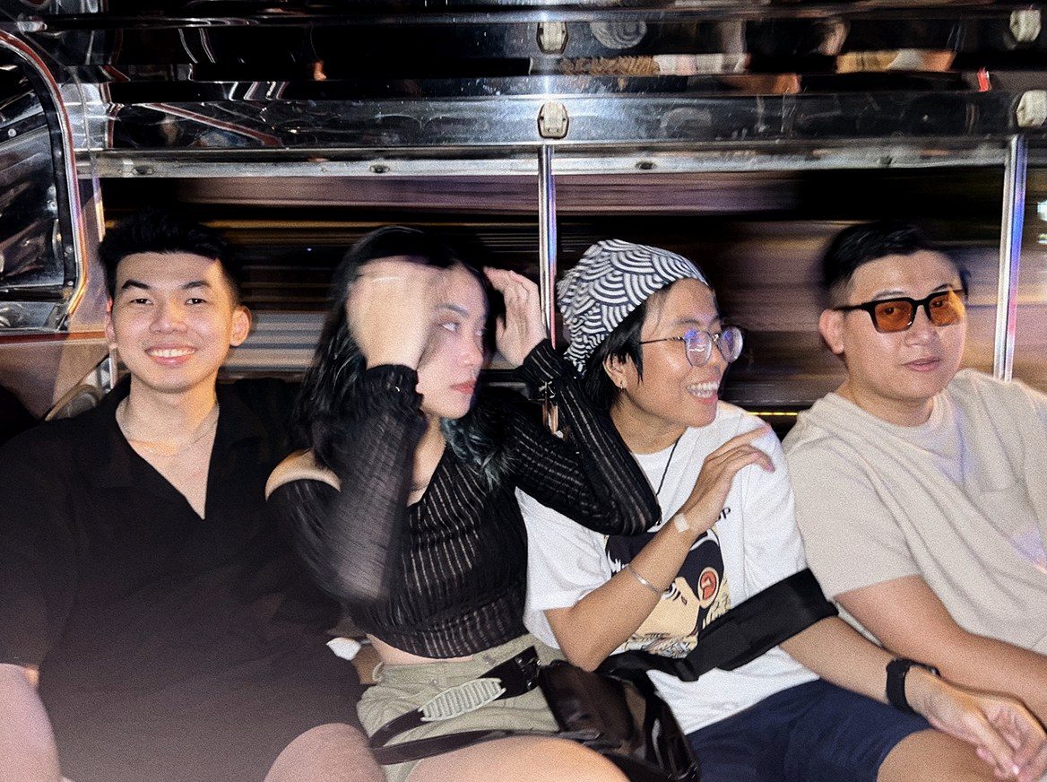 Four in the back of a tuk-tuk
