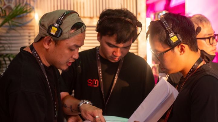 Script read under the night lights