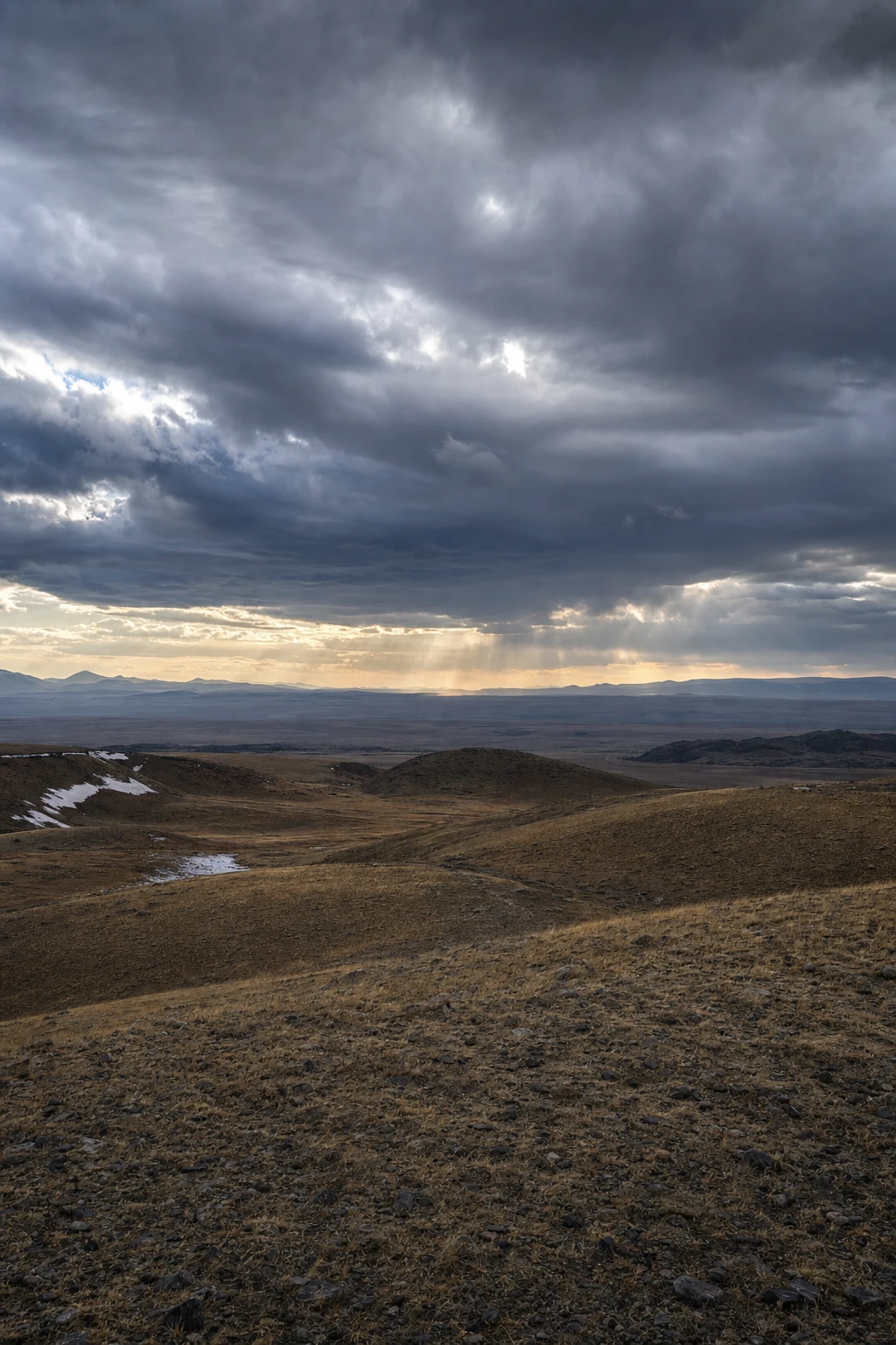 Actions ripple across vast horizons—small moves, immense consequences beneath a turbulent sky.