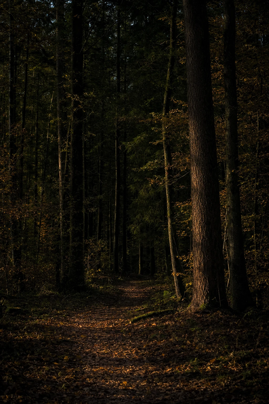 In the hush of shadowed woods, every whisper of leaf and branch sketches the silent grammar of nature’s architecture.