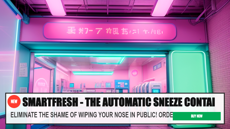 SMARTFRESH - THE AUTOMATIC SNEEZE CONTAINMENT SYST — ELIMINATE THE SHAME OF WIPING YOUR NOSE IN PUBLIC! ORDER NOW AND GE