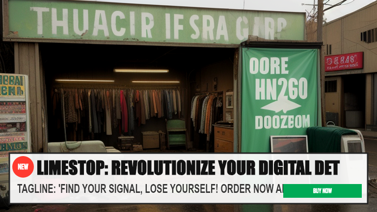 LIMESTOP: REVOLUTIONIZE YOUR DIGITAL DETOX EXPERIE — TAGLINE: 'FIND YOUR SIGNAL, LOSE YOURSELF! ORDER NOW AND RECEIVE A