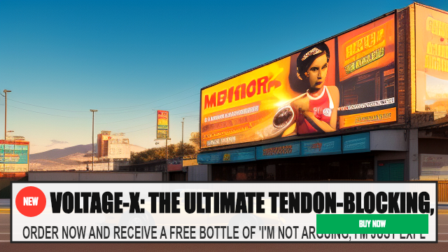 VOLTAGE-X: THE ULTIMATE TENDON-BLOCKING, KNEE-FLAK — ORDER NOW AND RECEIVE A FREE BOTTLE OF 'I'M NOT ARGUING, I'M JUST E