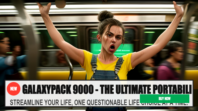 GALAXYPACK 9000 - THE ULTIMATE PORTABILITYSOLUTION — STREAMLINE YOUR LIFE, ONE QUESTIONABLE LIFE CHOICE AT A TIME.