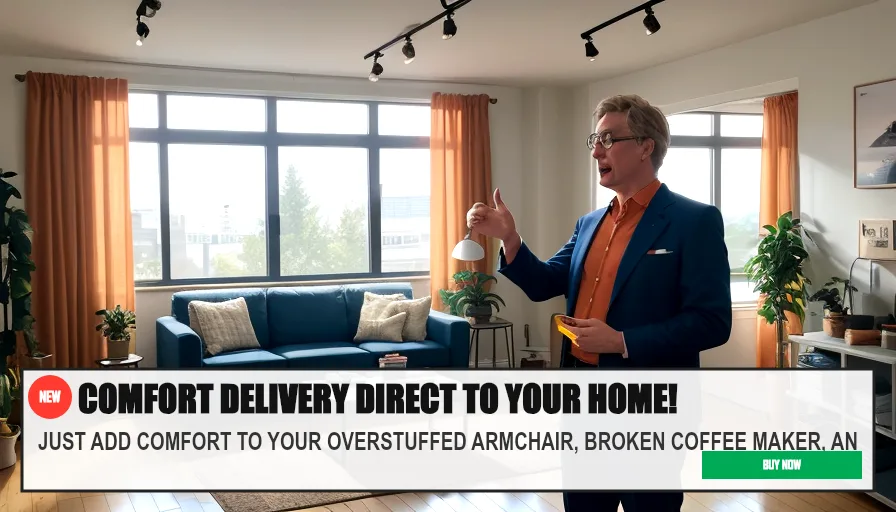 COMFORT DELIVERY DIRECT TO YOUR HOME! — JUST ADD COMFORT TO YOUR OVERSTUFFED ARMCHAIR, BROKEN COFFEE MAKER, AN. Original funny meme on Drift — endless humor feed.