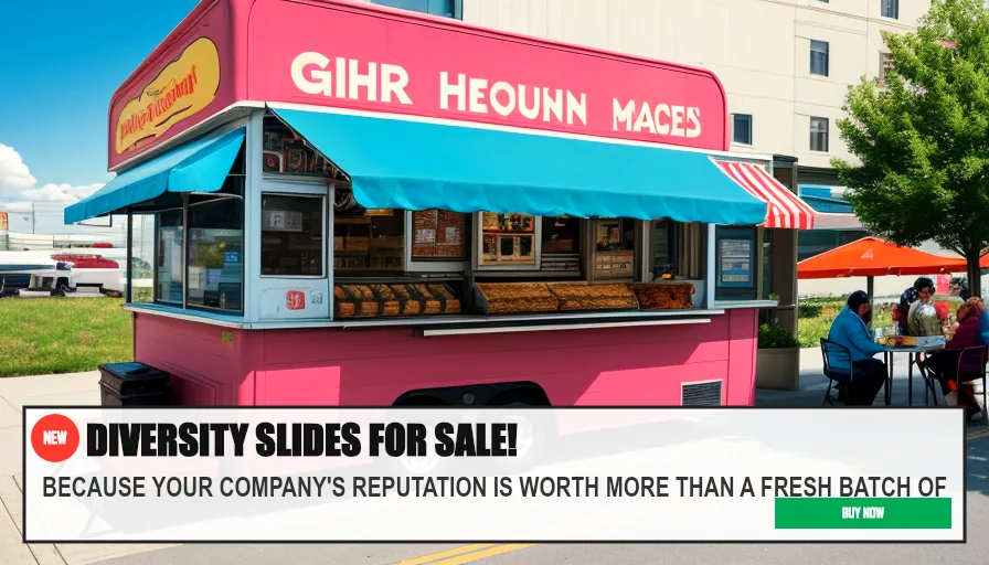 DIVERSITY SLIDES FOR SALE! — BECAUSE YOUR COMPANY'S REPUTATION IS WORTH MORE THAN A FRESH BATCH OF . Original funny meme on Drift — endless humor feed.