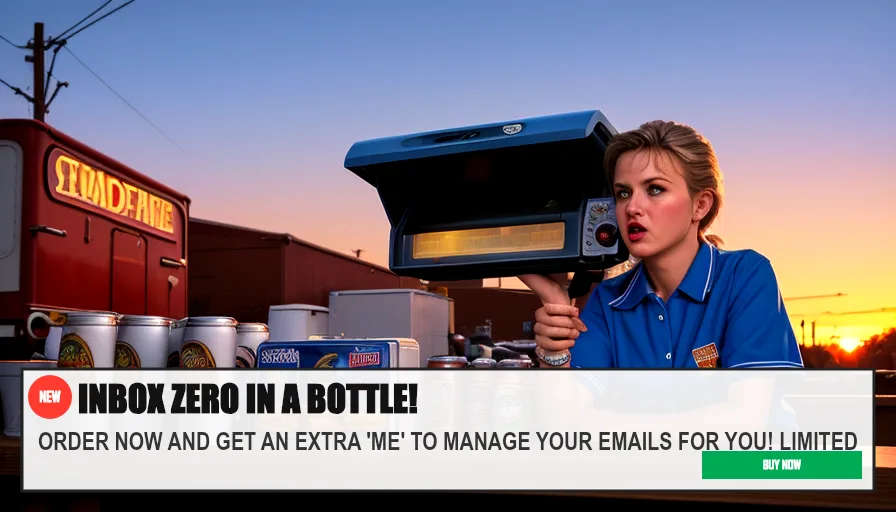 INBOX ZERO IN A BOTTLE! — ORDER NOW AND GET AN EXTRA 'ME' TO MANAGE YOUR EMAILS FOR YOU! LIMITED. Original funny meme on Drift — endless humor feed.