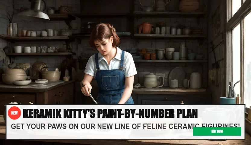 KERAMIK KITTY'S PAINT-BY-NUMBER PLAN — GET YOUR PAWS ON OUR NEW LINE OF FELINE CERAMIC FIGURINES!. Original funny meme on Drift — endless humor feed.
