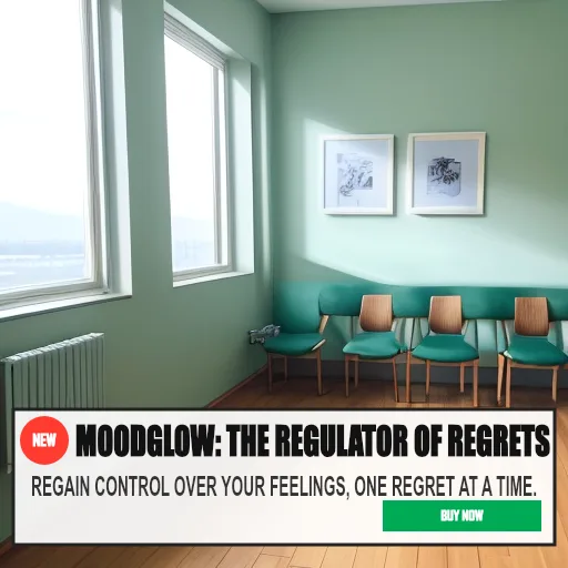 MOODGLOW: THE REGULATOR OF REGRETS — REGAIN CONTROL OVER YOUR FEELINGS, ONE REGRET AT A TIME.. Original funny meme on Drifter — endless humor feed.