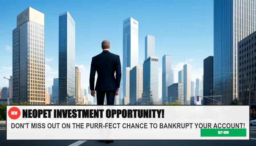 NEOPET INVESTMENT OPPORTUNITY! — DON'T MISS OUT ON THE PURR-FECT CHANCE TO BANKRUPT YOUR ACCOUNT!. Original funny meme on Drift — endless humor feed.