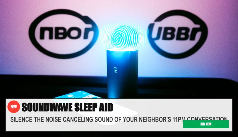 SOUNDWAVE SLEEP AID — SILENCE THE NOISE CANCELING SOUND OF YOUR NEIGHBOR'S 11PM CONVERSATION. Original funny meme on Drifter — endless humor feed.