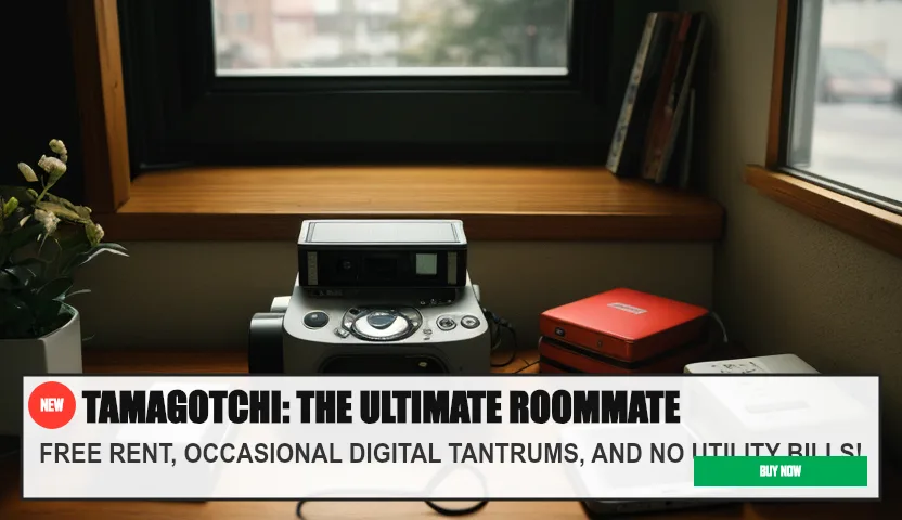 TAMAGOTCHI: THE ULTIMATE ROOMMATE — FREE RENT, OCCASIONAL DIGITAL TANTRUMS, AND NO UTILITY BILLS!. Original funny meme on Drift — endless humor feed.
