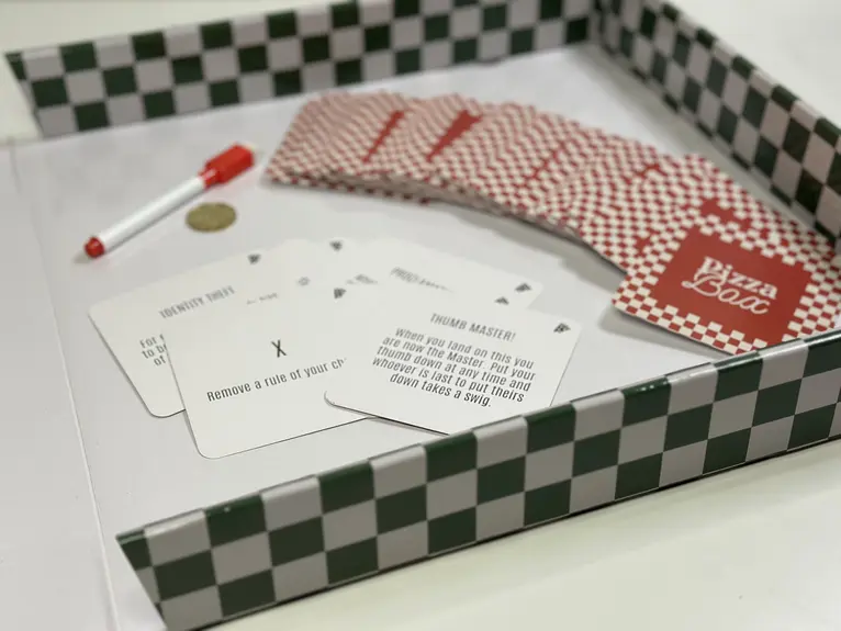 Pizza Box Party Game – Dry Erase Edition