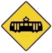 Tram Lane Crossing Ahead