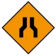 Road Narrows On Both Sides
