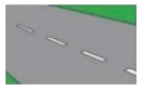 Drivers must not cross the broken white lines unless it is safe to do so.