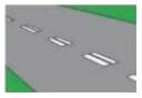 Continuous white lines ahead.