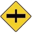 Crossroads Ahead With Road Of Higher Importance