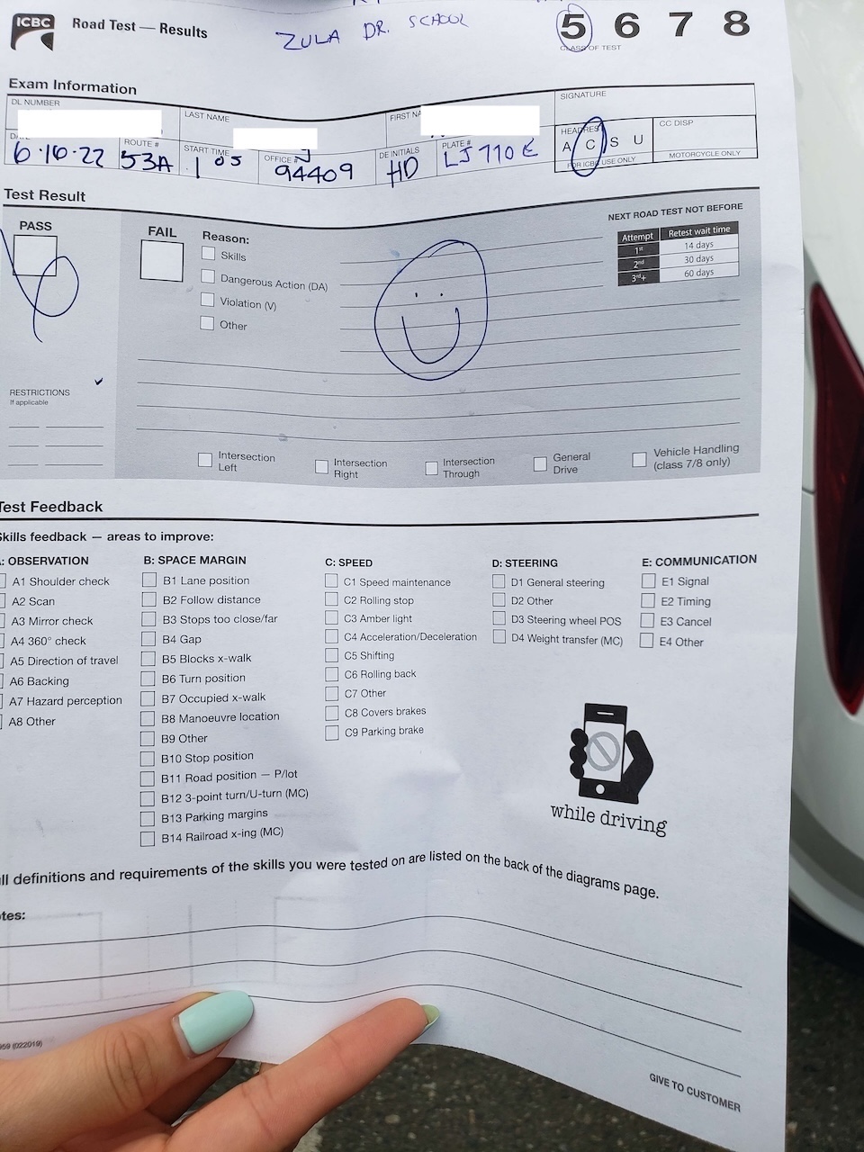 Student testimonial screenshot