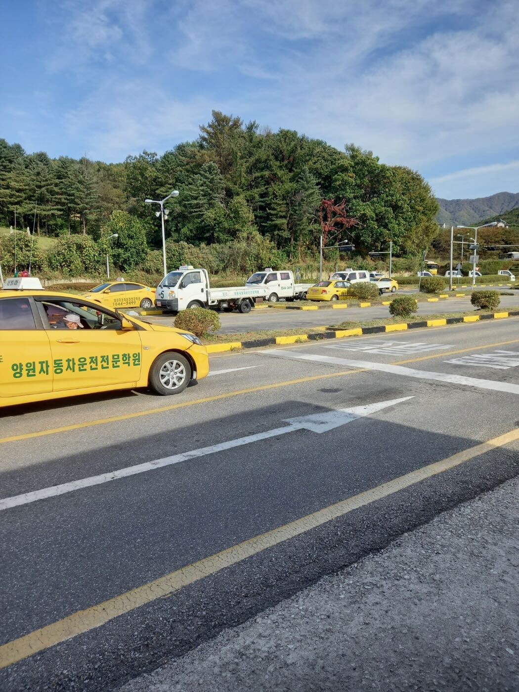 양원운전면허학원 내 기능시험 코스 전경
