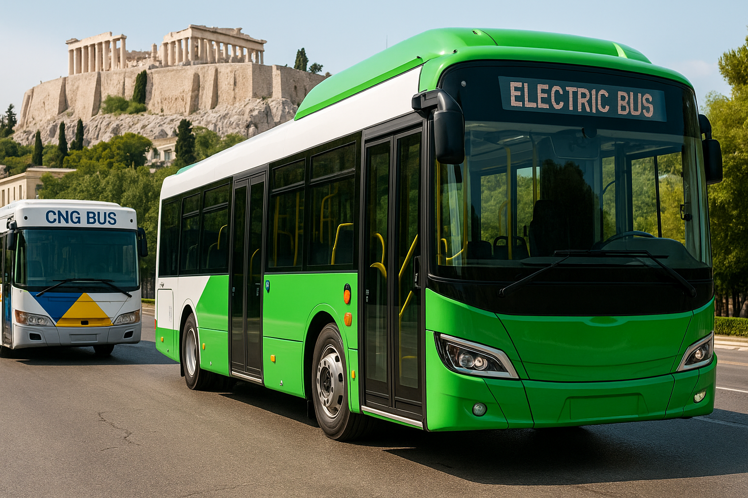 Greener Rides: How Athens’ Electric and CNG Buses Are Changing the City cover