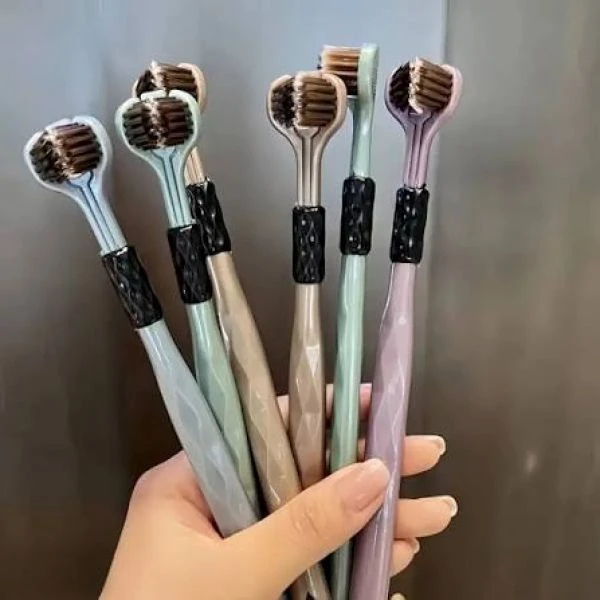 3-Sided (5 PCS) Soft Bristle Toothbrush – Triple Cleaning Action Toothbrush