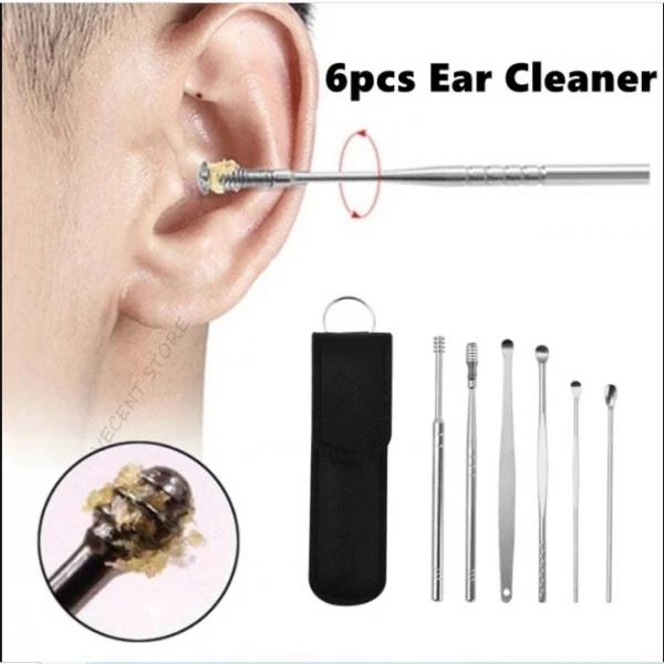 6 Pcs Ear Cleaner Set – Stainless Steel Earwax Removal Kit with Case