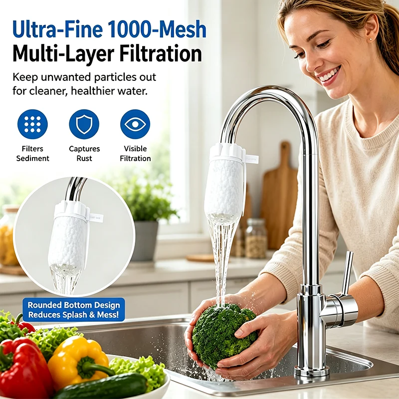 100 Pcs Faucet Water Filter Mesh Bag – Reusable Anti-Splash Tap Filter