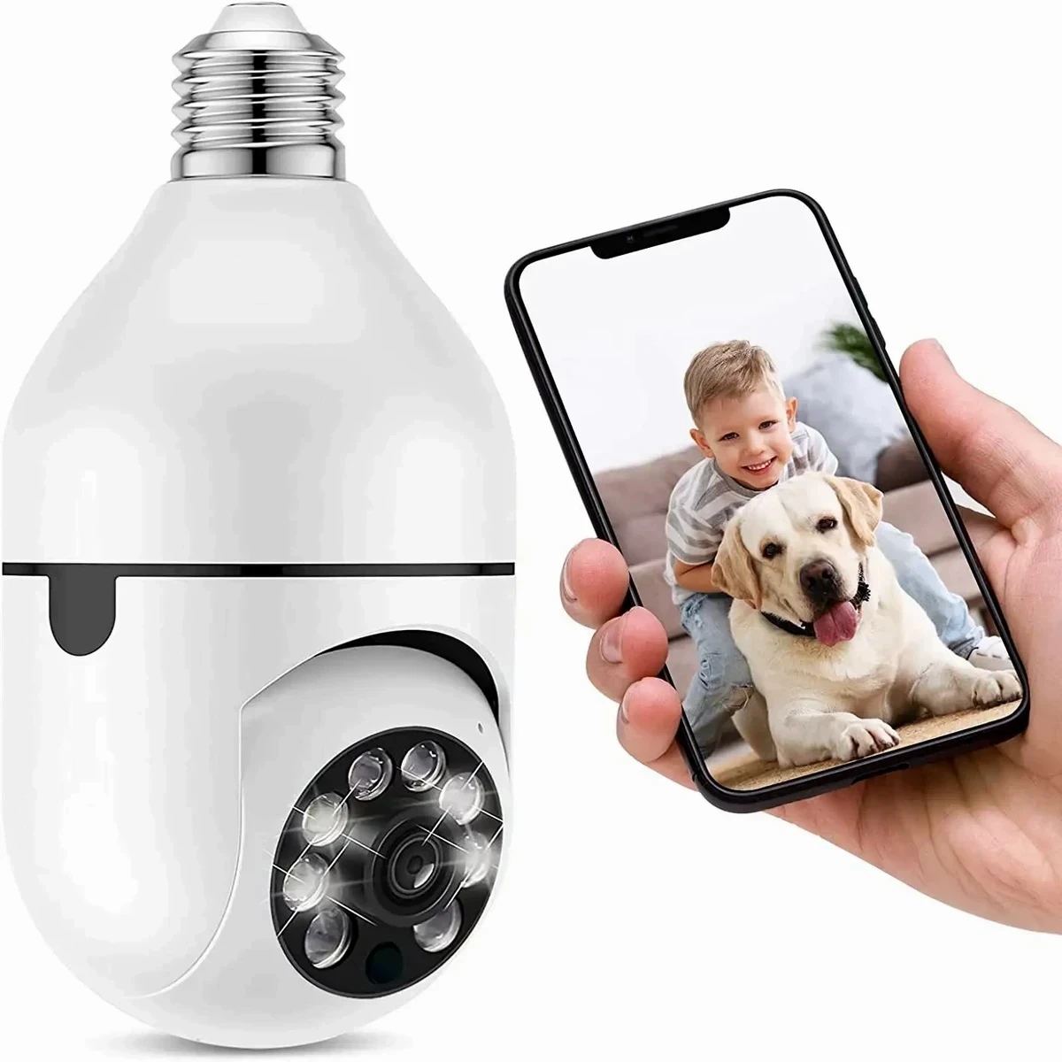 Bulb IP Camera V380 Pro – WiFi Light Bulb Security Camera with Night Vision