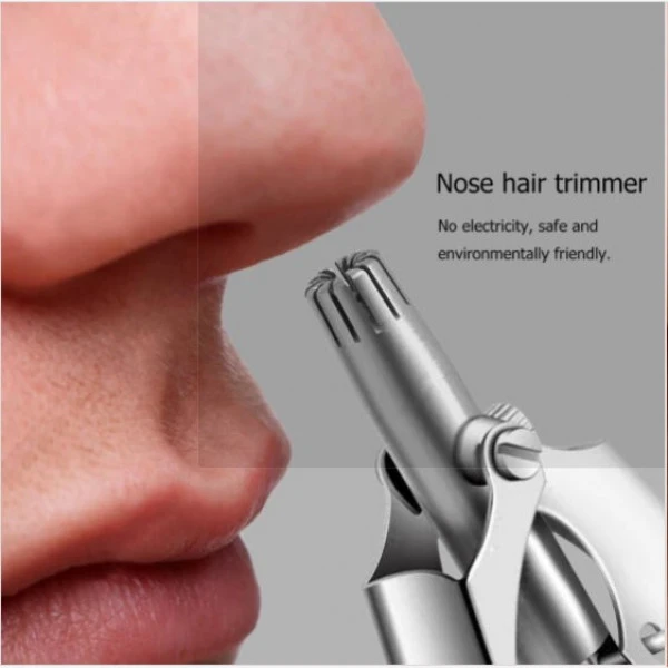 Manual Nose Hair Trimmer – Stainless Steel, No Battery Needed