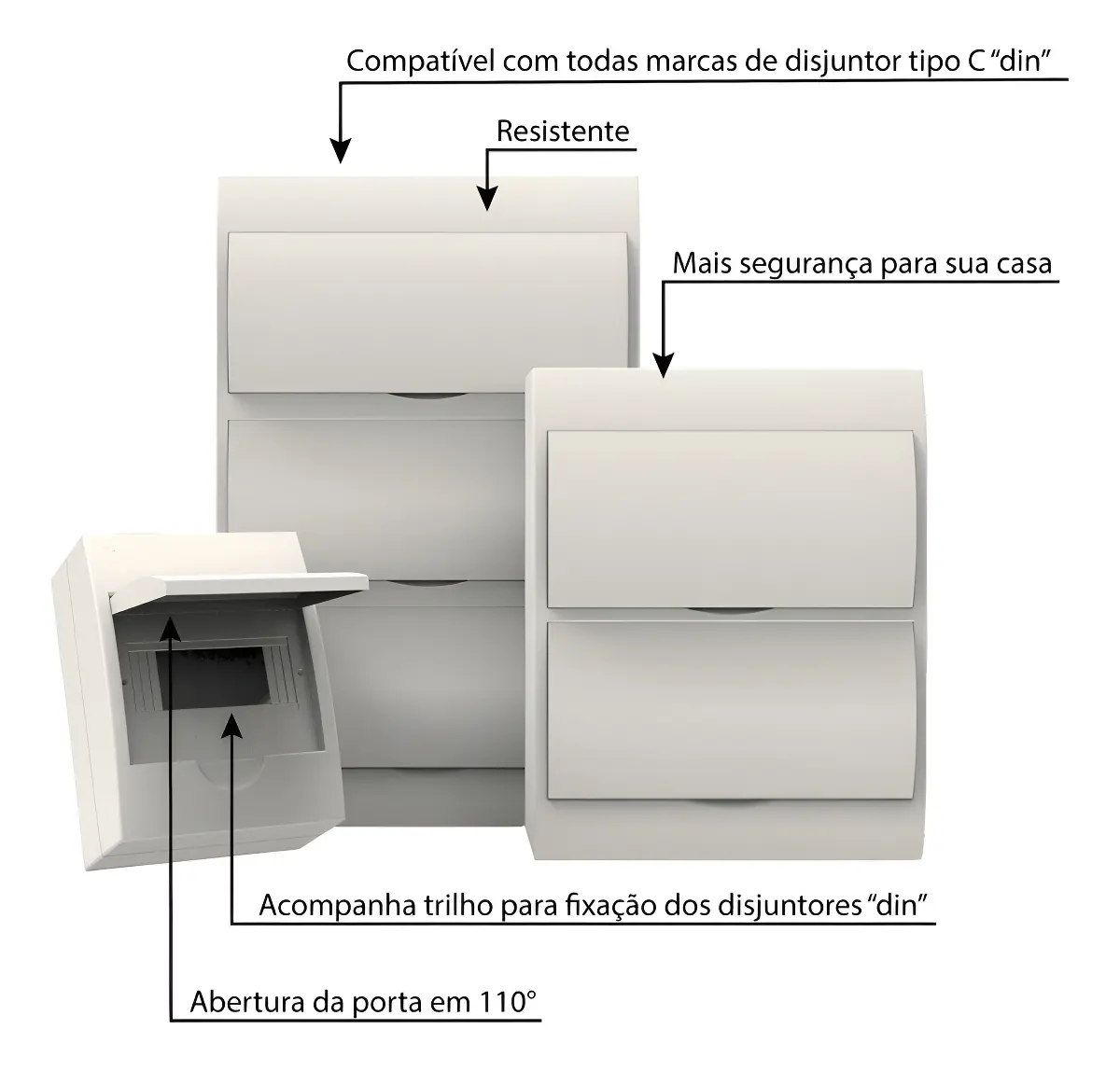 Quadro Elétrico Termomagnético Din 4 Disjuntores 500v Enerbras