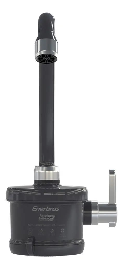 Torneira Elétrica Enerbras Plus 4t Preta Cromada Parede 127v 4800w Cozinha Preto/cromado 5