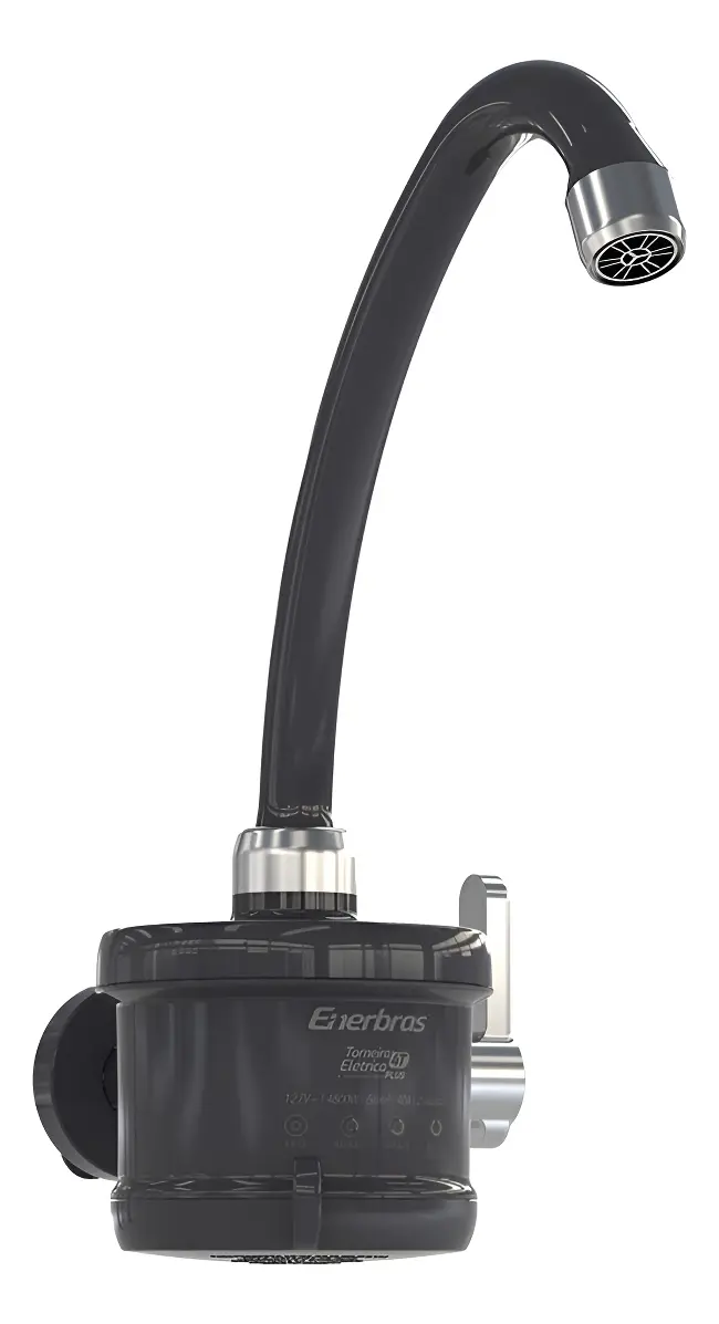 Torneira Elétrica Enerbras Plus 4t Preta Cromada Parede 127v 4800w Cozinha Preto/cromado 2