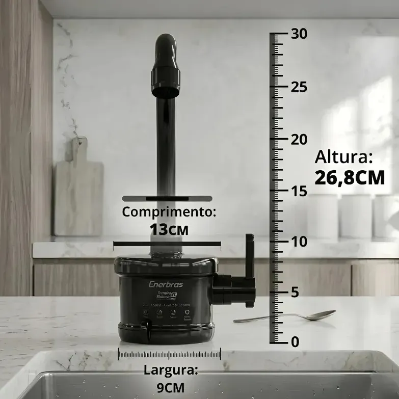 Enerbras Torneira Eletrica Plus 4t Preto Pvc 220v 4