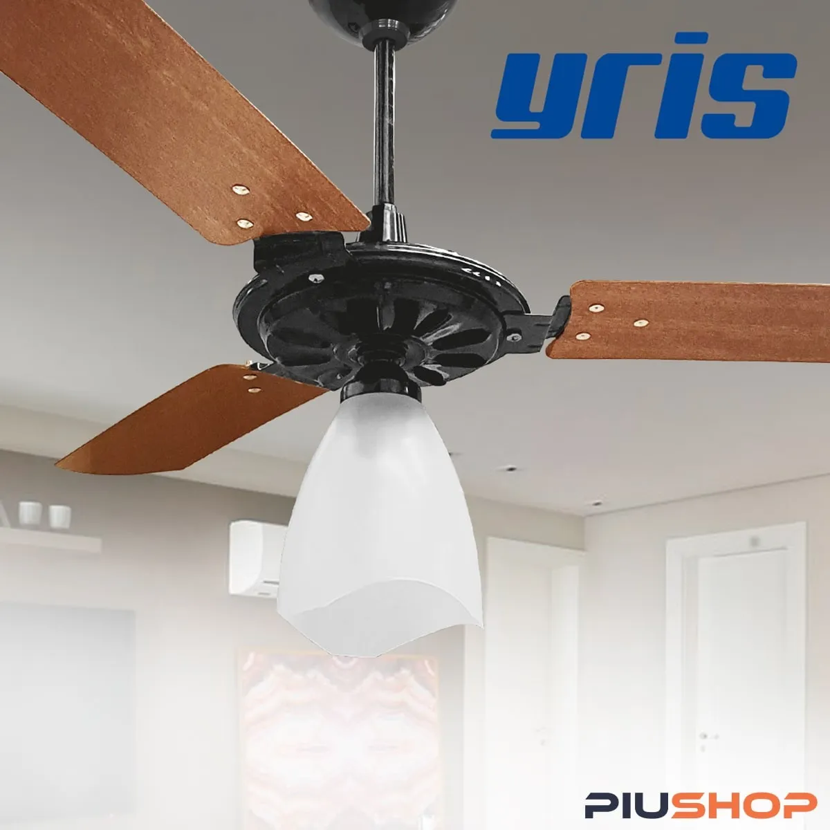 Ventilador De Teto Silencioso Ventex Yris 3 Pás Madeira Diâm 1.10m 1.015 M Preto/mogno 220v Mogno 3