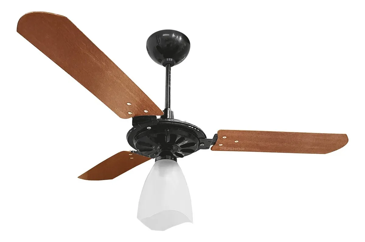 Ventilador De Teto Silencioso Ventex Yris 3 Pás Madeira Diâm 1.10m 1.015 M Preto/mogno 220v Mogno