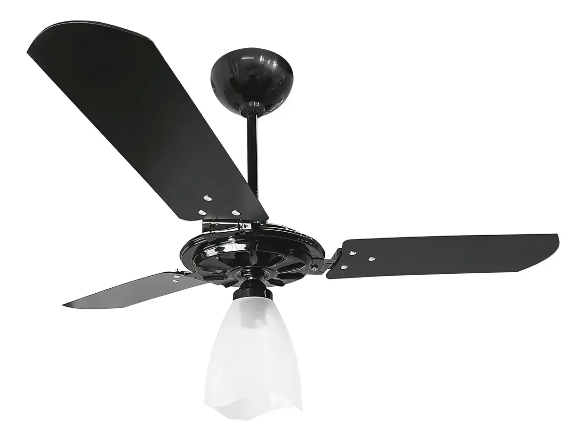 Ventilador De Teto Ventex Yris Preto 3 Pás Madeira Preto 520rpm 1.015 M 220v
