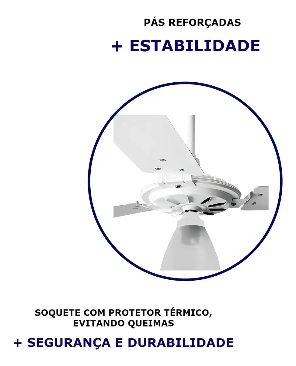 Ventilador De Teto Ventex Yris Silencioso 1.015m Branco 3 Pás 1.015 M 220v  3