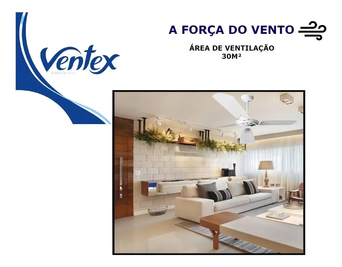 Ventilador De Teto Ventex Yris Silencioso 1.015m Branco 3 Pás 1.015 M 220v  5