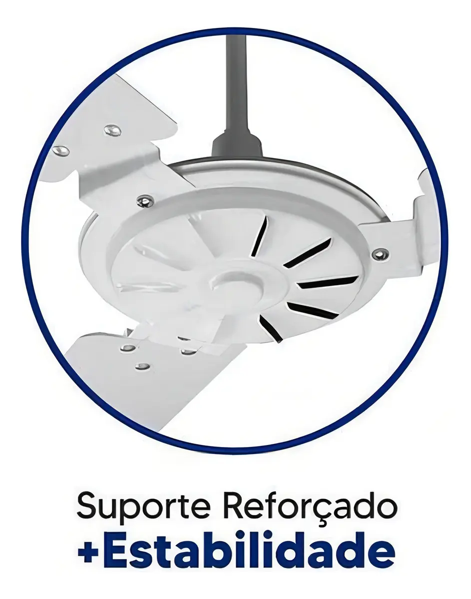 Ventilador De Teto Ventex Comercial 150w Silencioso Com Pás De Madeira 1.1 M 50 Hz/60 Hz 127v Branco 3 4