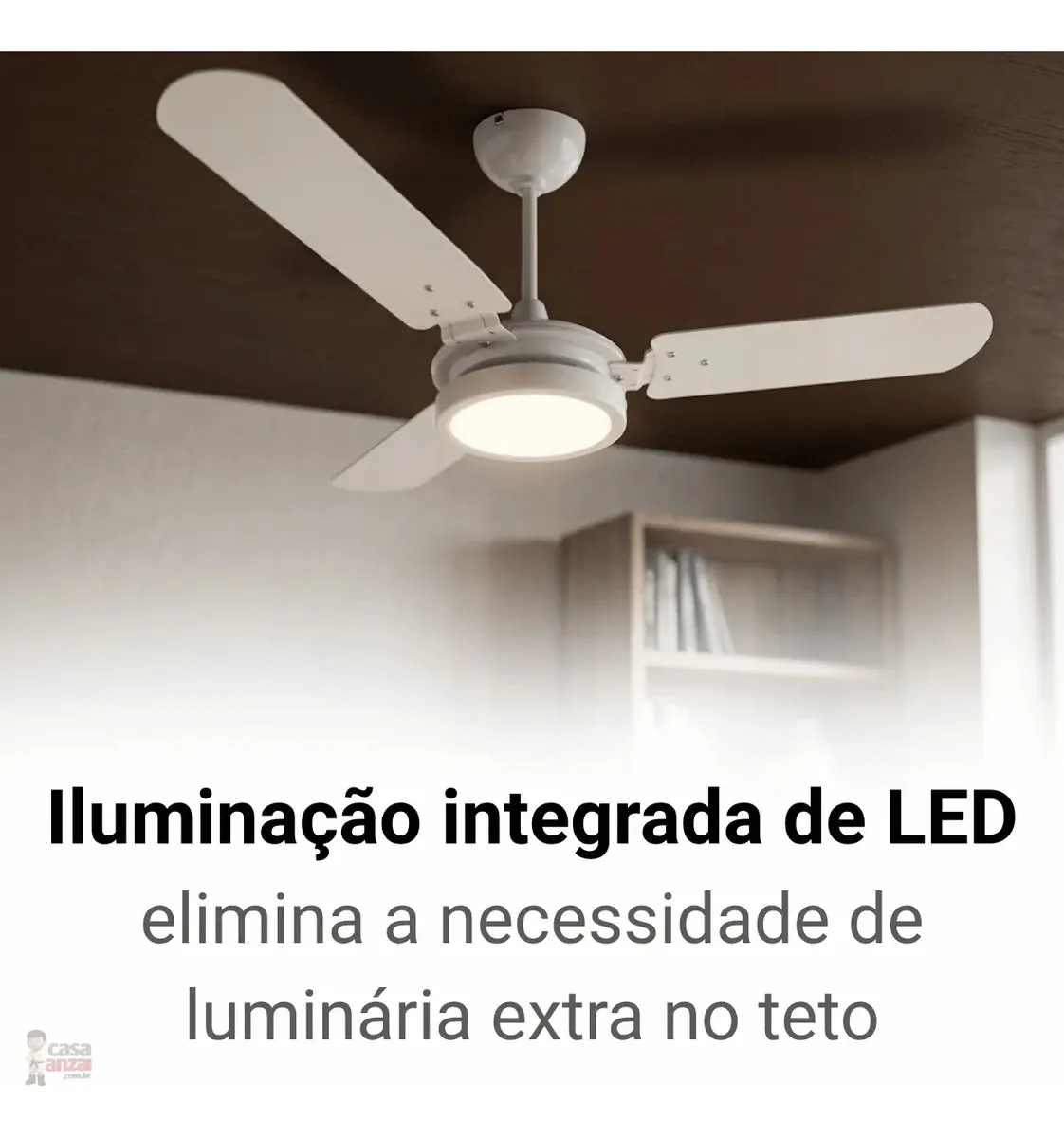 Ventilador De Teto Ventex Valen Led 3 Pás Branco Silencioso 1.1 M 127v 4