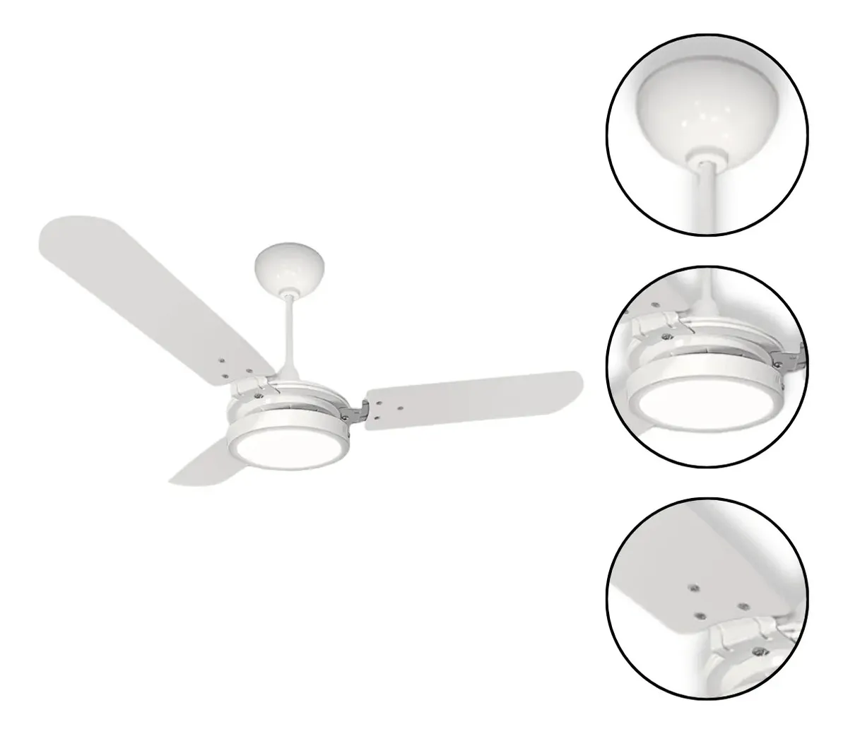 Ventilador De Teto Ventex Valen Led 3 Pás Branco Silencioso 1.1 M 127v 3