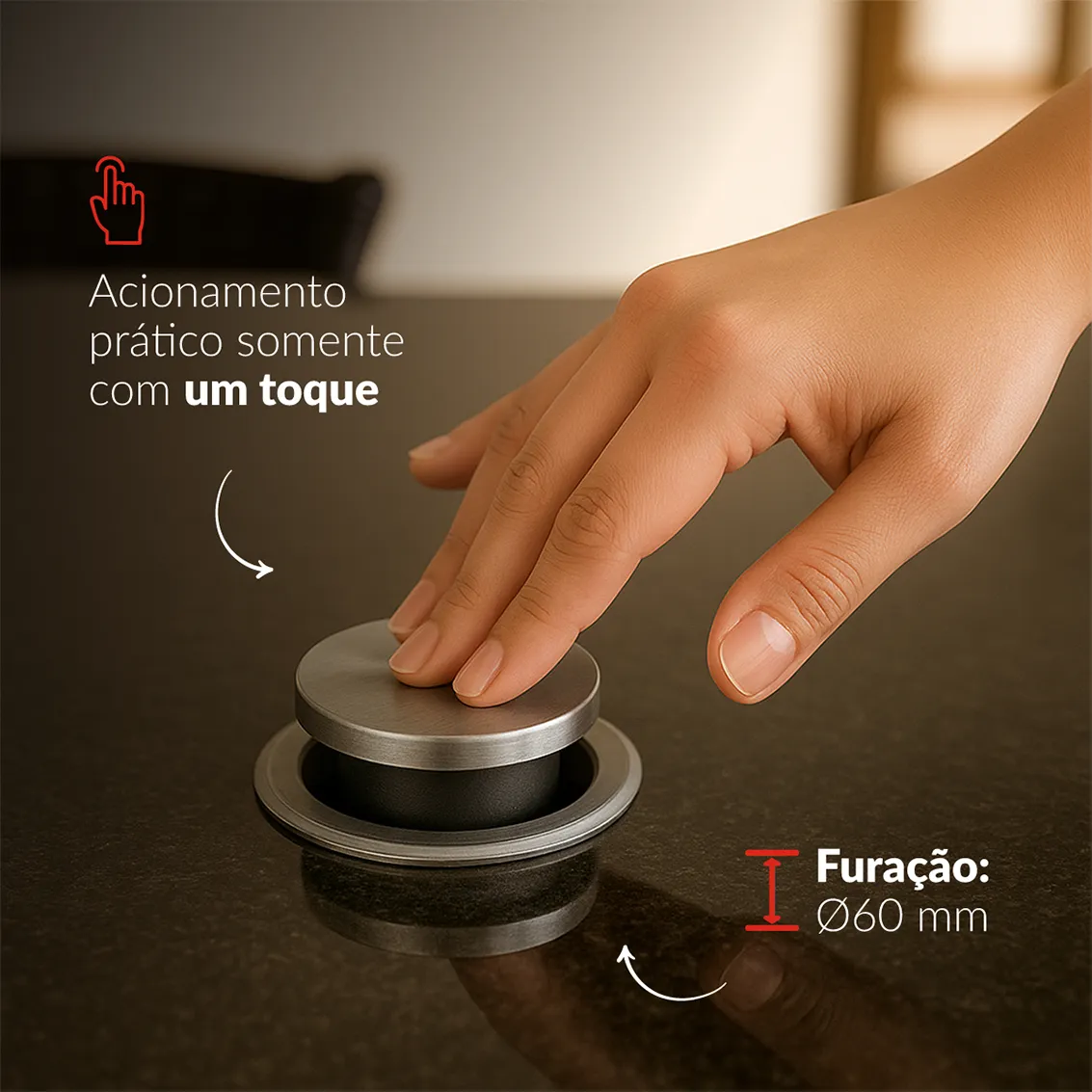 Torre 3 Tomadas Houdini Embutir Automática Prata Avant 2
