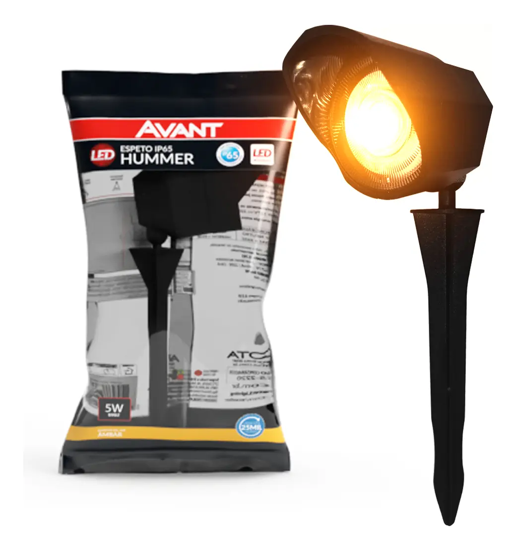 Espeto De Jardim Led 5w Ambar Hummer Avant 127/220v Preto