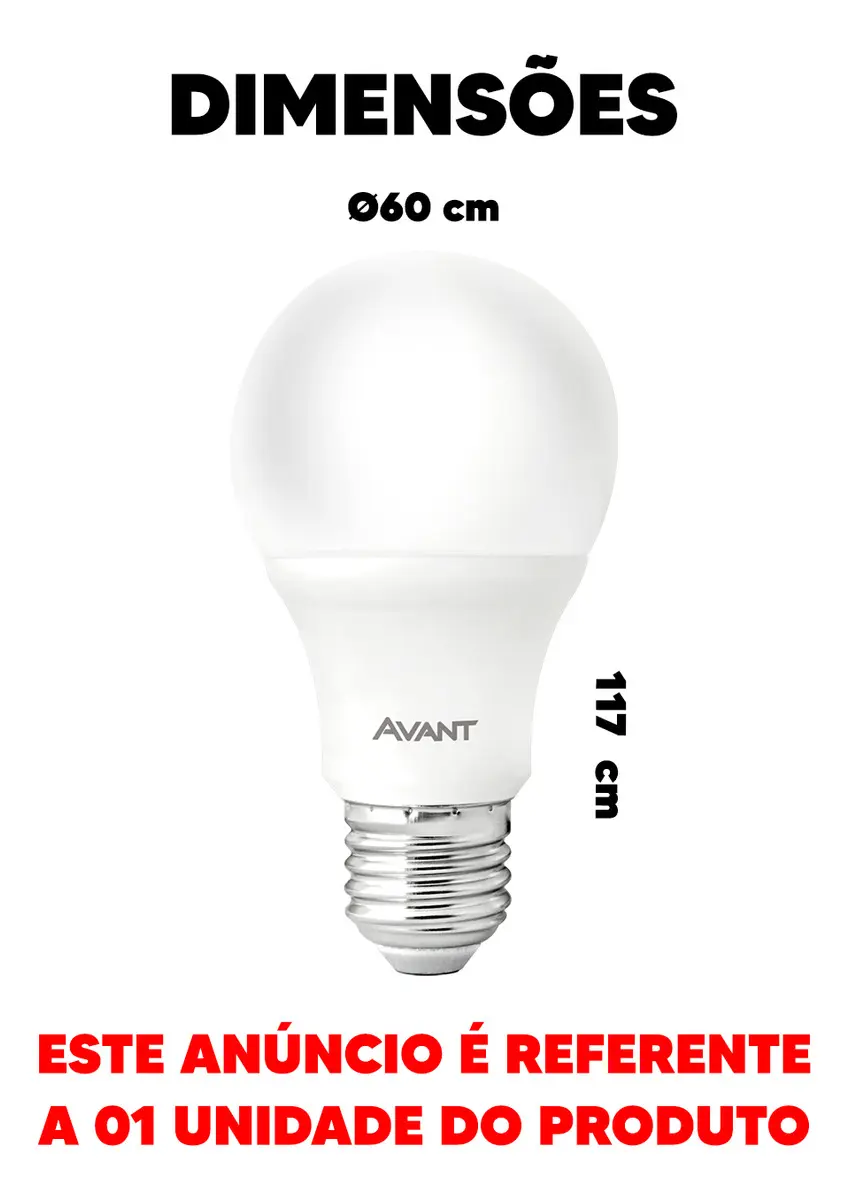 Lampada Led Pera Anti Inseto 12w 3200k Amarelo E27 Ip20 Branco Leitoso Cod: 343205173 Avant 127/220v Amarela 3