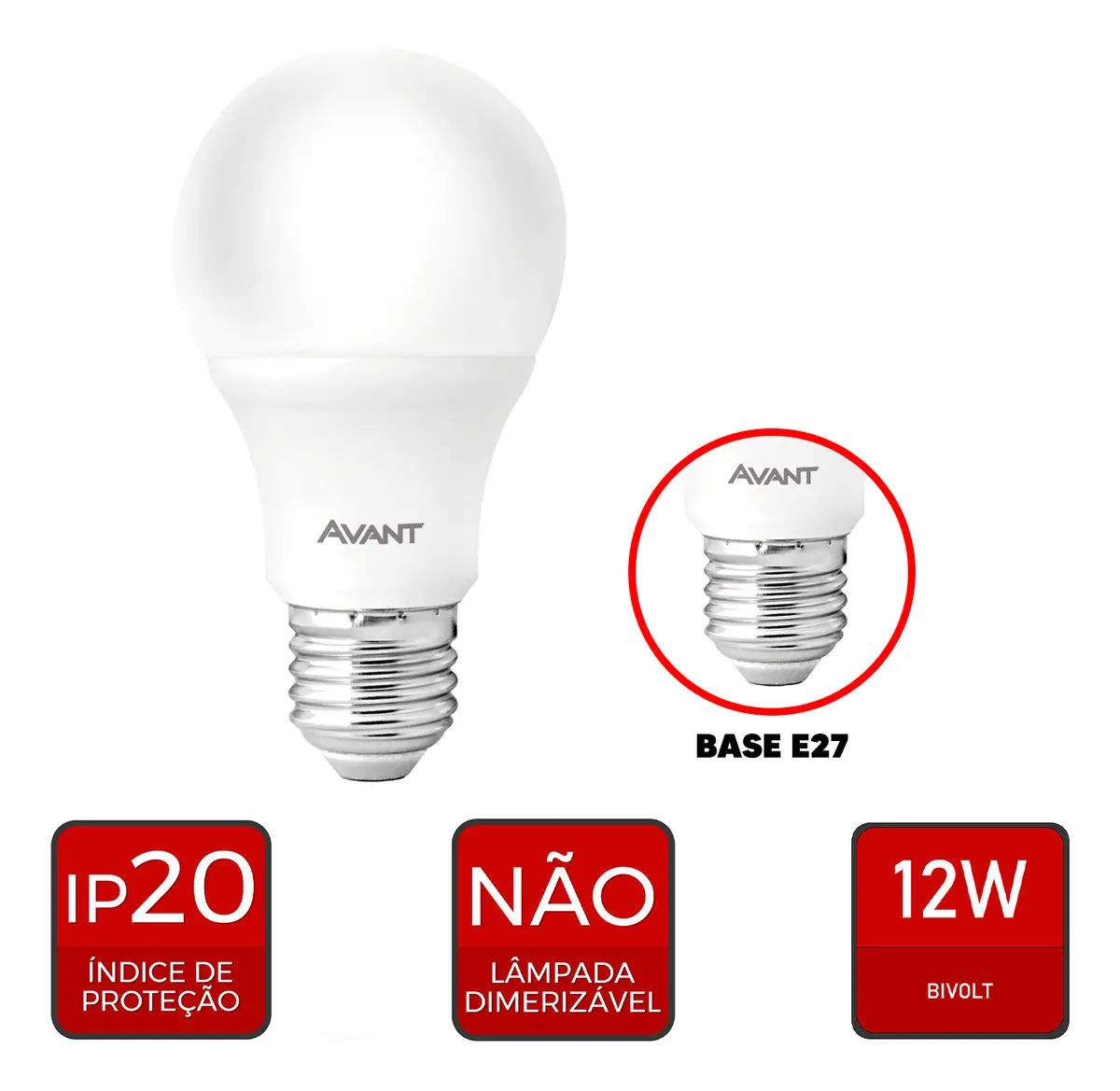 Lampada Led Pera Anti Inseto 12w 3200k Amarelo E27 Ip20 Branco Leitoso Cod: 343205173 Avant 127/220v Amarela 2