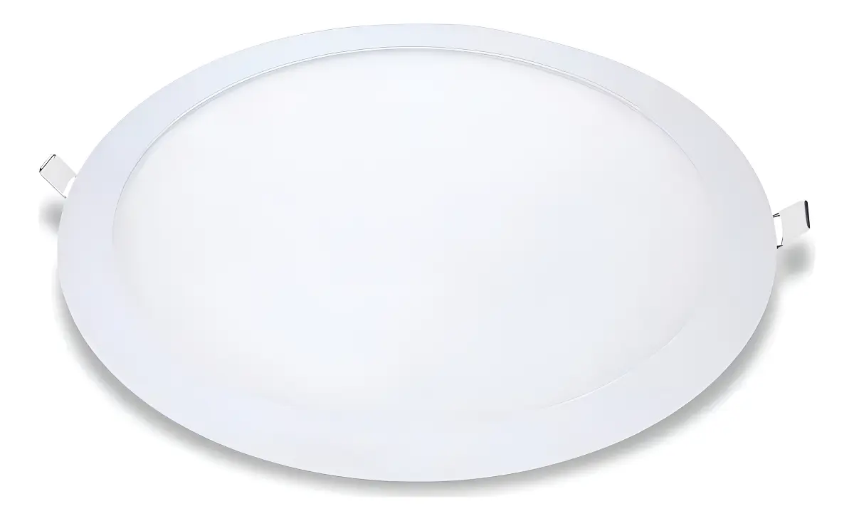 Painel Plafon 24w Led Redondo Luminária Embutir 3000k Quente Estrutura Branco 127/220v 4