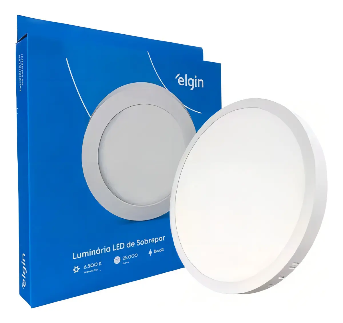 Plafon Led Sobrepor Redondo 18w Luz Branca Fria 1350lm Elgin Cor Branco 127/220v 2