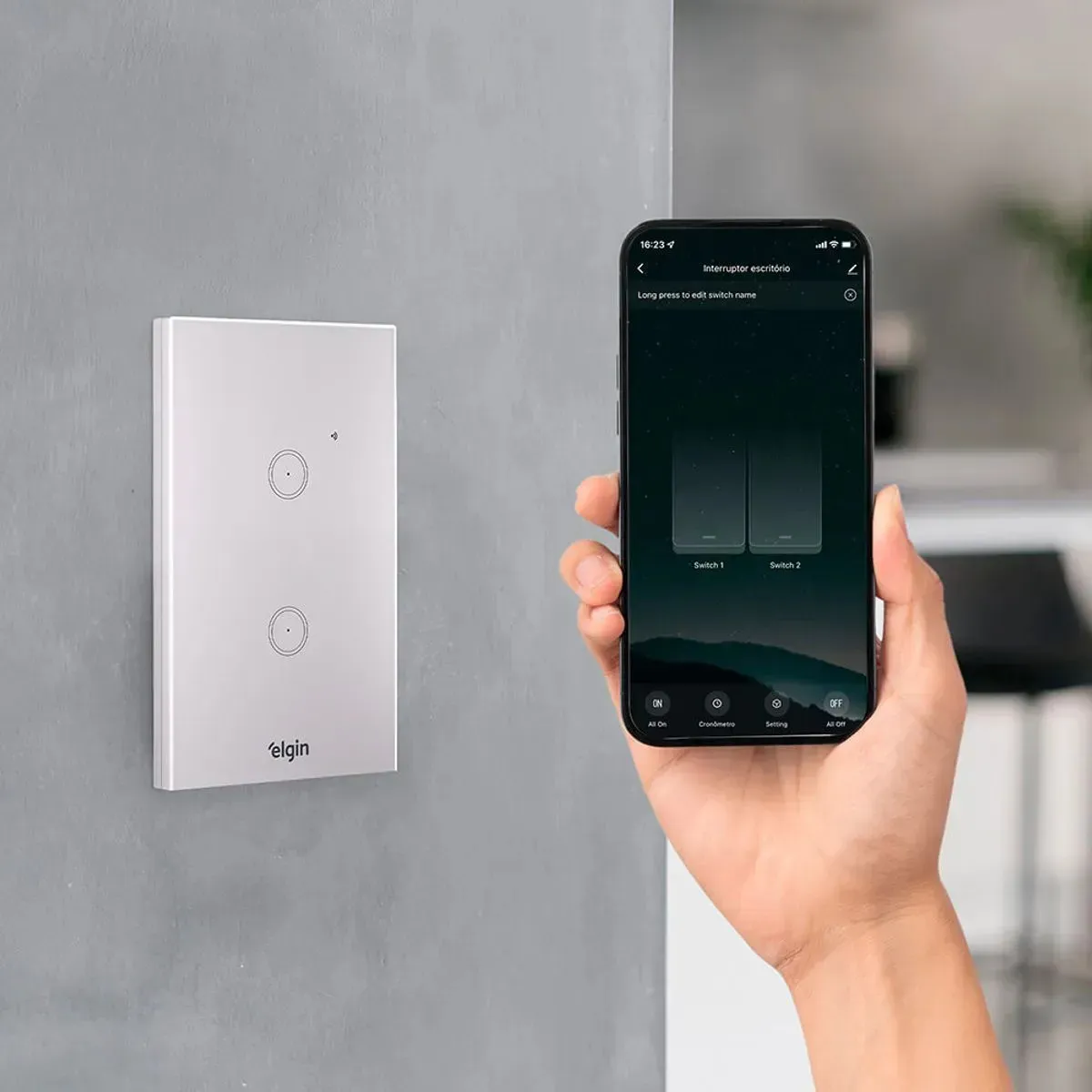 Interruptor Inteligente 2 Botões Wi-fi Smart Touch - Elgin 4